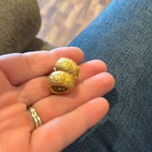 Vintage Gold Textured Bead Earrings